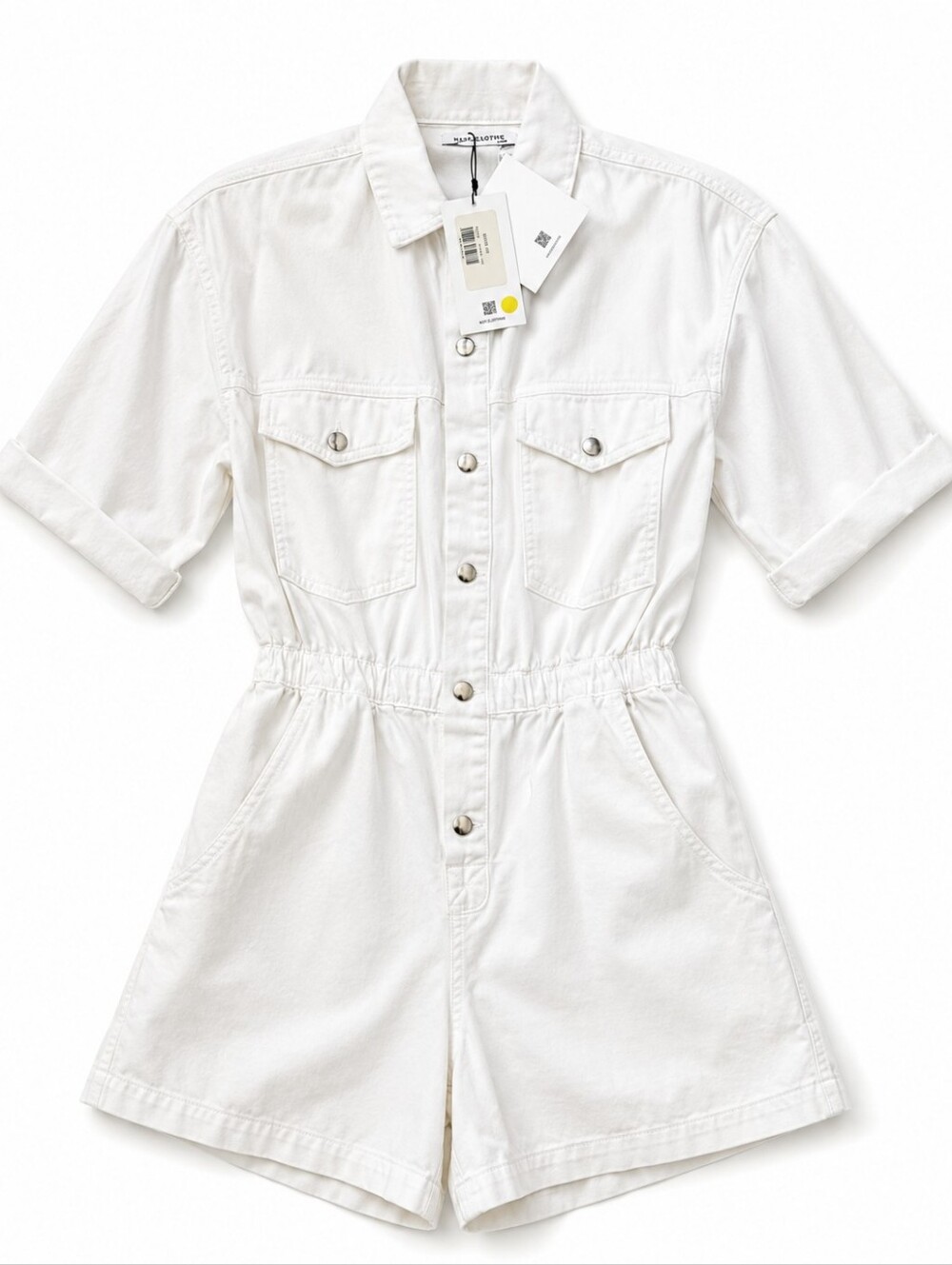 Overlover Virginia Shorts Romper in white XS NWT - Picture 2 of 6